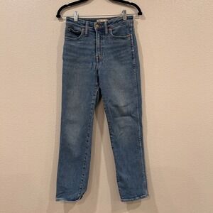 Madewell Curvy Stovepipe Jeans High Rise Straight Leg Medium Wash Blue 26